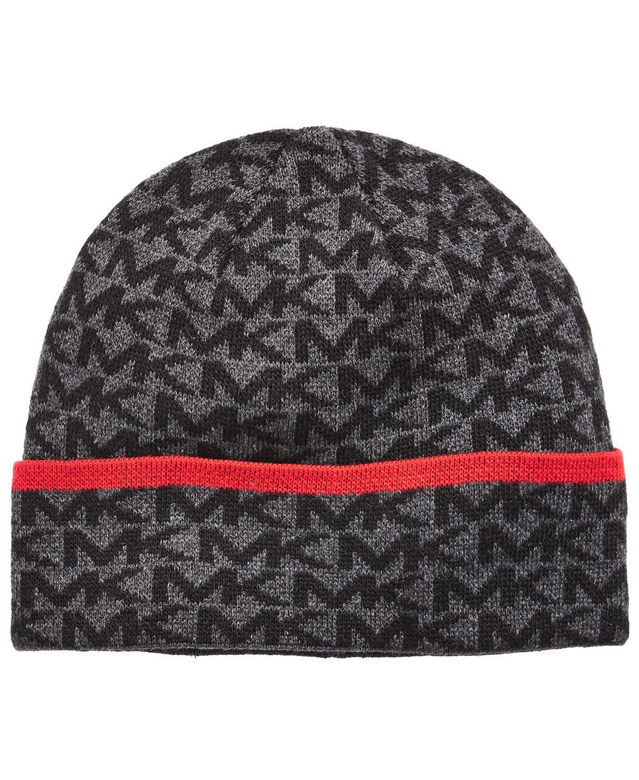 Michael Kors Striped-cuff Hat Charcoal