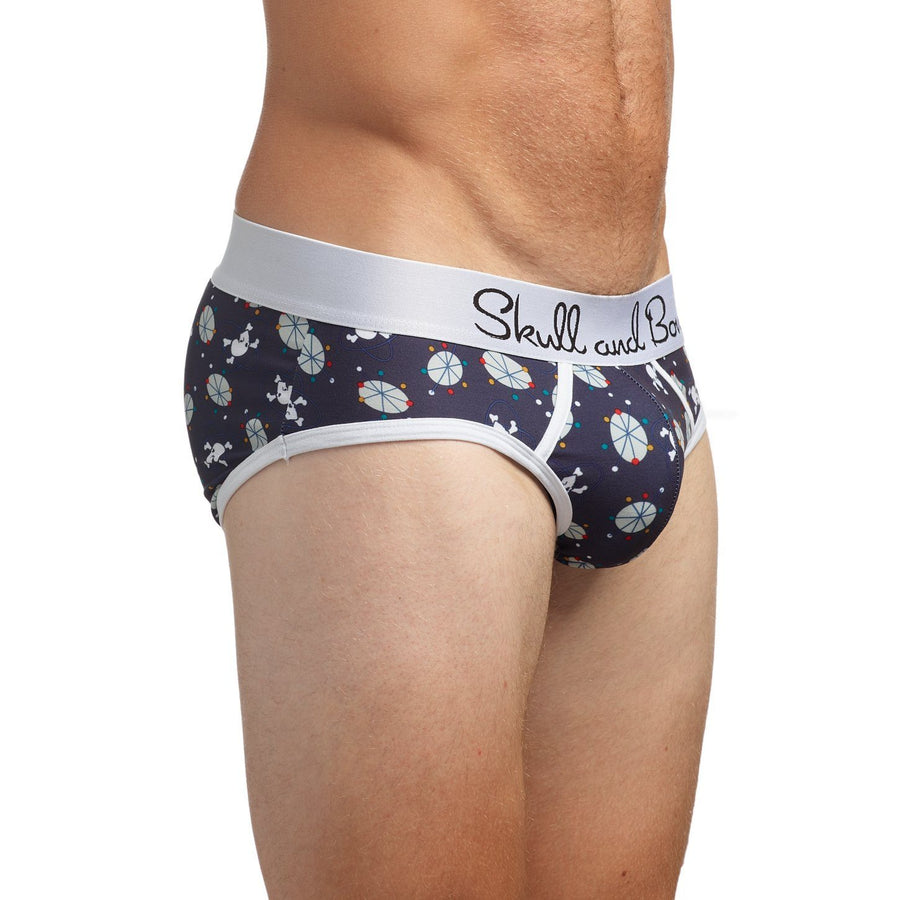 Mid-Century Modern Print Brief in Navy