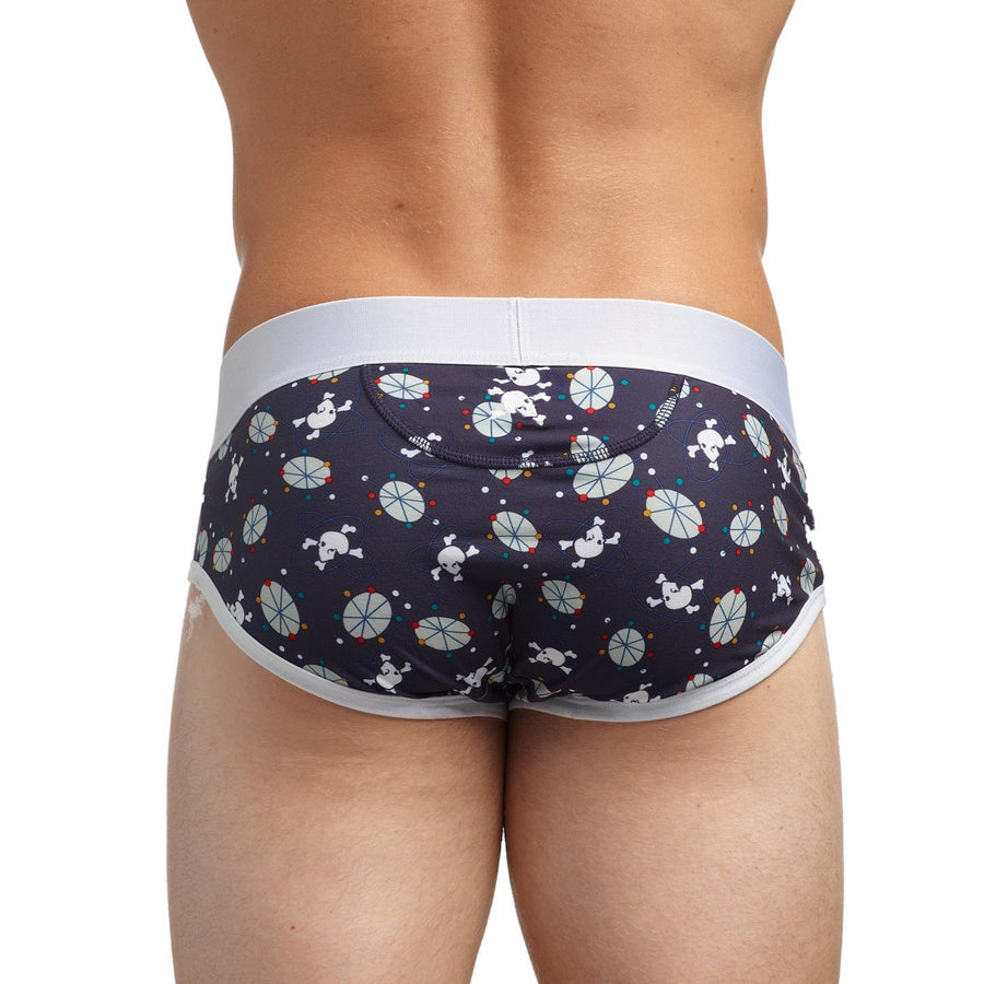 Mid-Century Modern Print Brief in Navy