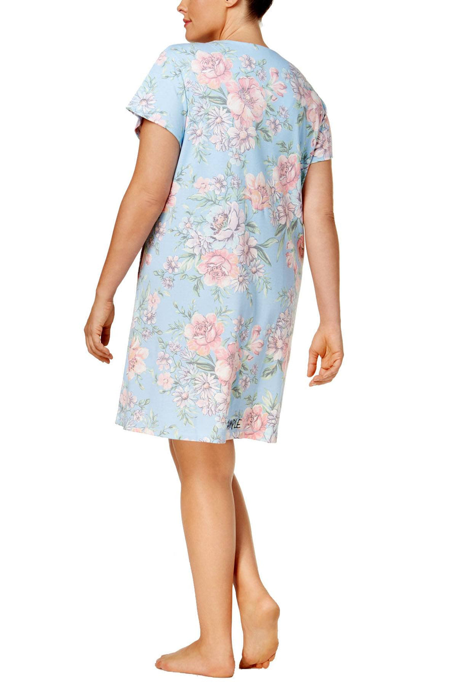 Miss Elaine PLUS Blue Garden-Floral Printed Robe