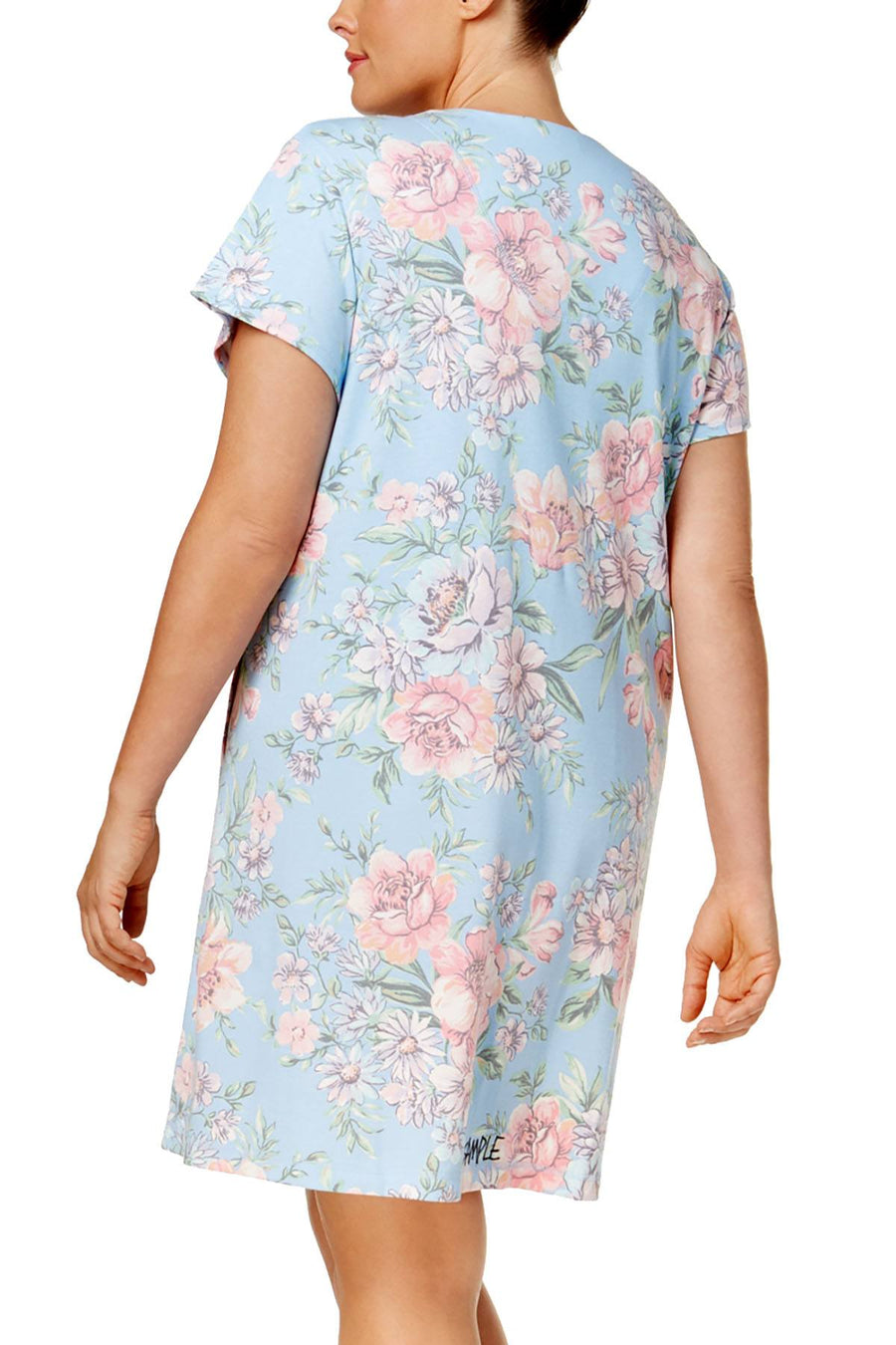 Miss Elaine PLUS Blue Garden-Floral Printed Robe