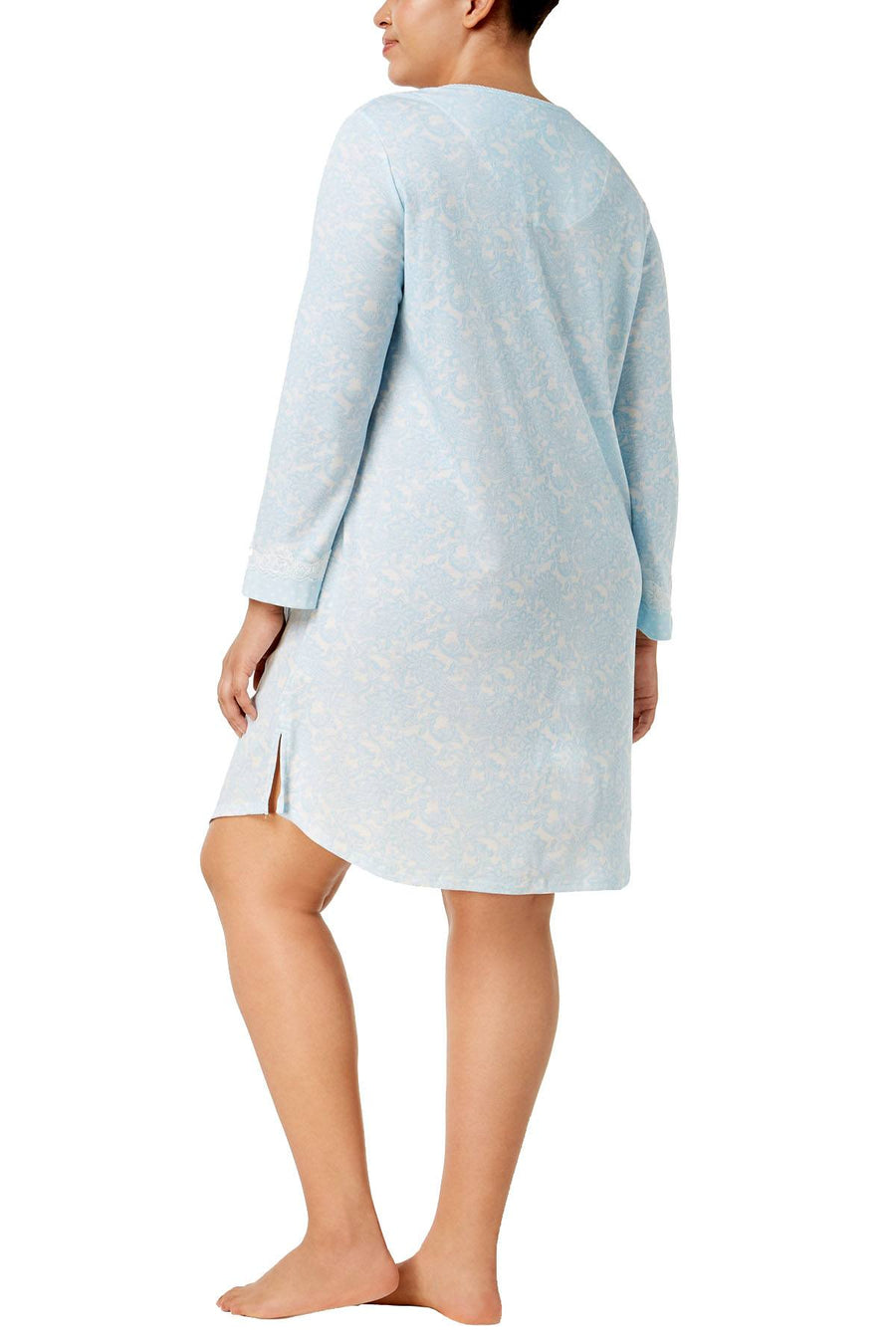 Miss Elaine PLUS Blue Paisley-Print Nightgown