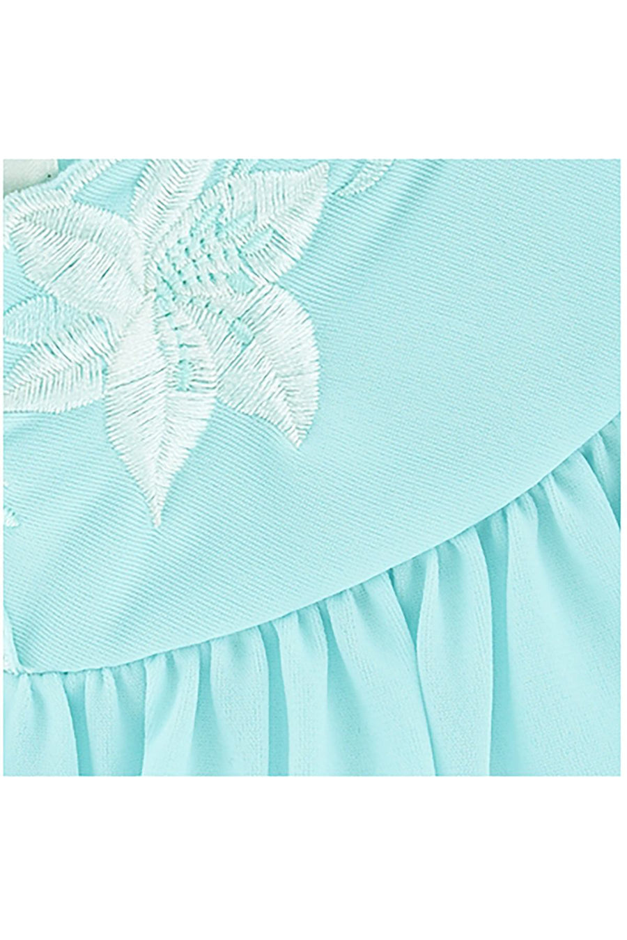 Miss Elaine PLUS Seafoam Tricut Flutter-Sleeve Nightgown