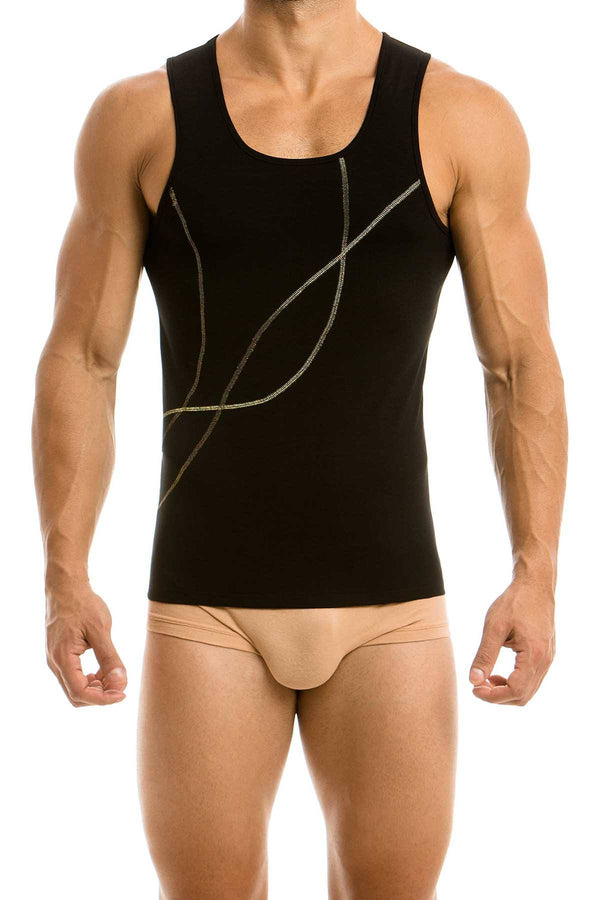 Modus Vivendi Black Handcrafted Metallic Tank Top
