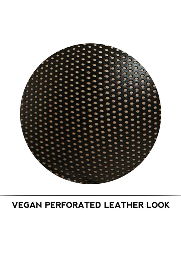 Modus Vivendi Black Perforated Vegan Leather Backless Brief