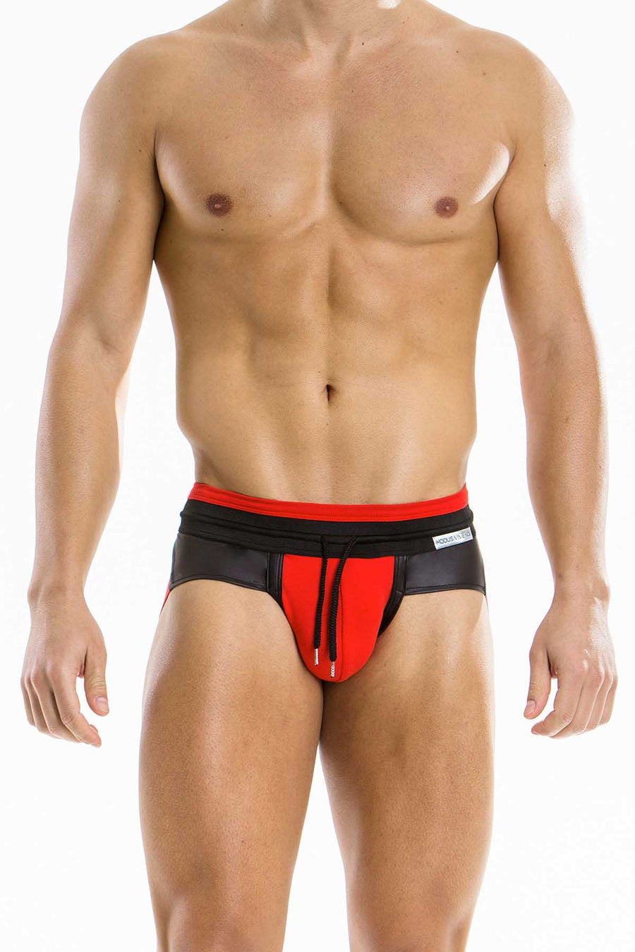 Modus Vivendi Black/Red Leather-Look Blend Jock