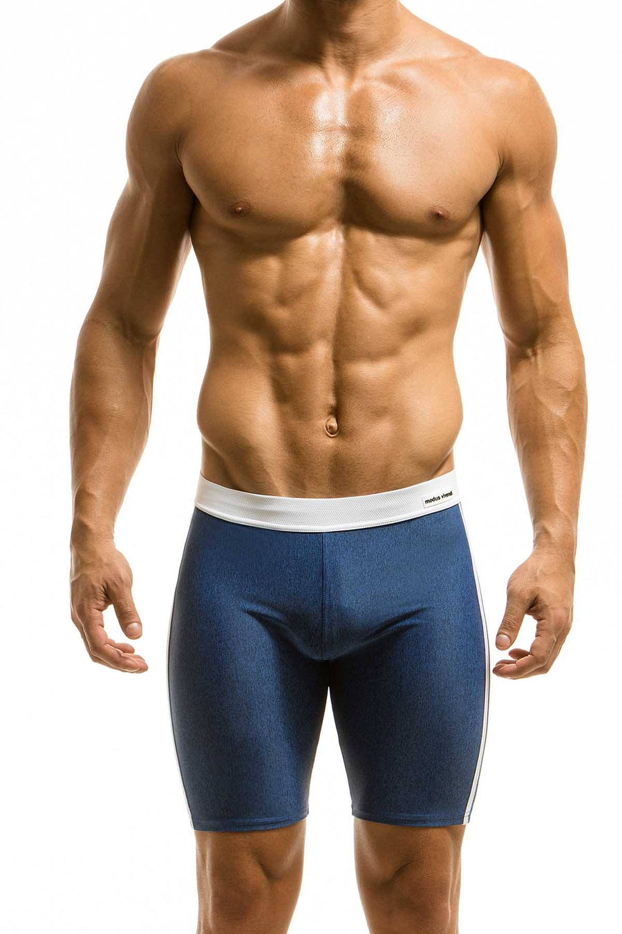 Modus Vivendi Blue Melanze Biker-Style Swim Short