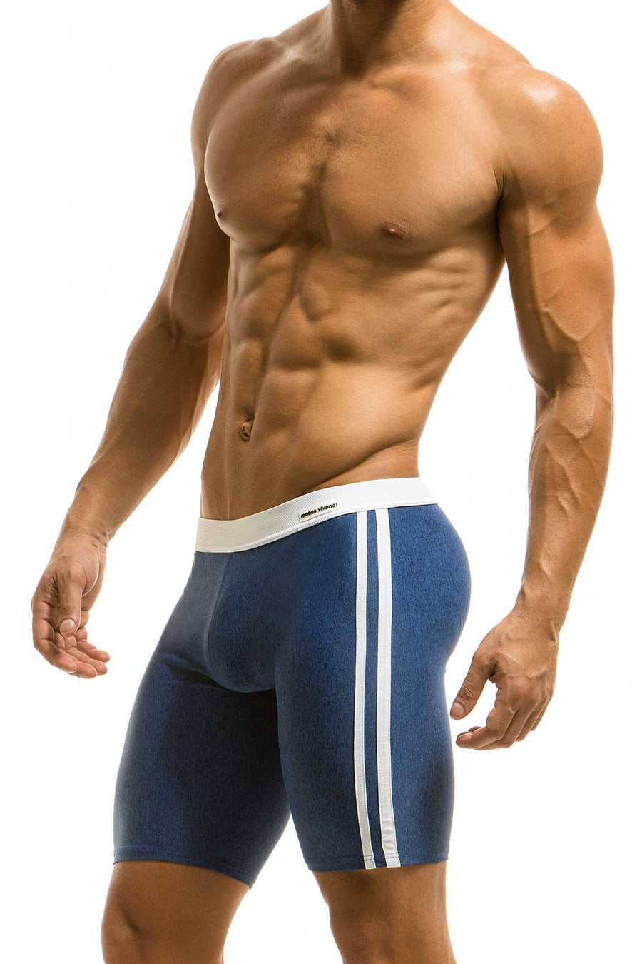 Modus Vivendi Blue Melanze Biker-Style Swim Short