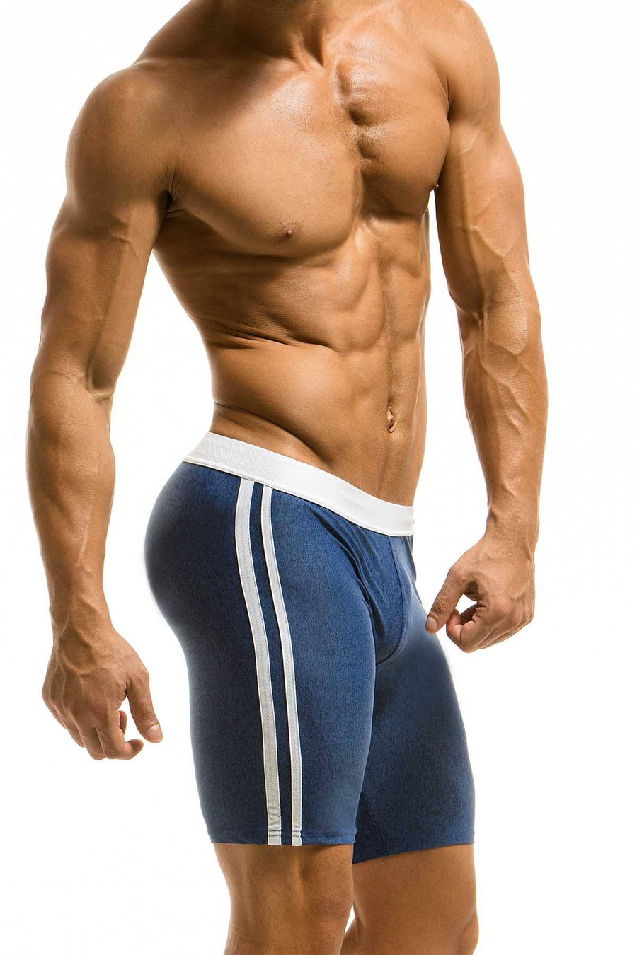 Modus Vivendi Blue Melanze Biker-Style Swim Short