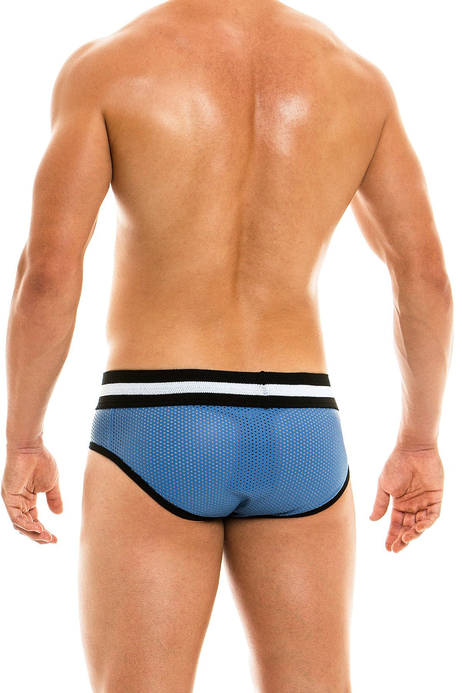Modus Vivendi Blue Perforated Vegan Leather Brief