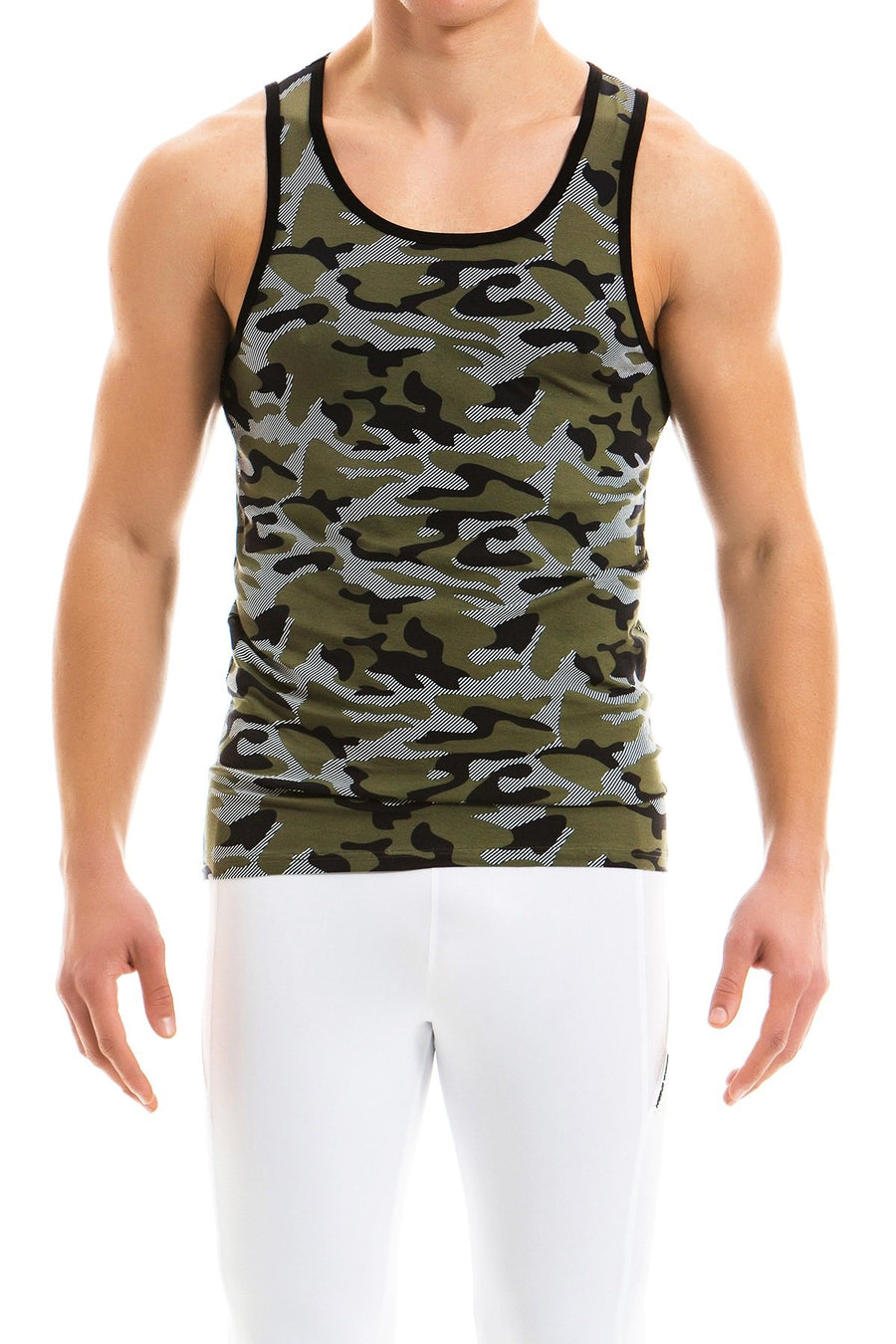 Modus Vivendi Camo Tank Top T Shirt Khaki