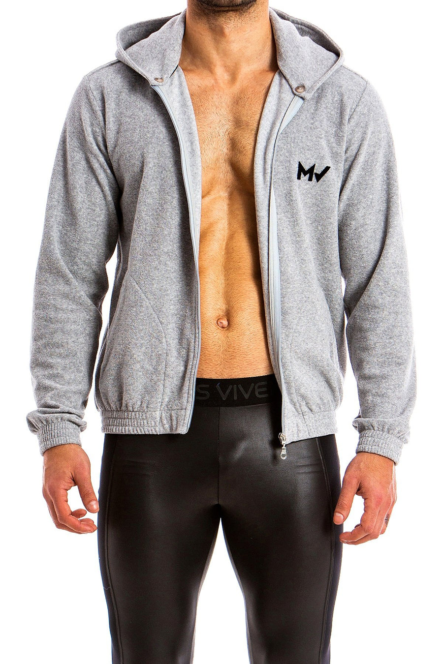 Modus Vivendi Grey Bull Hoodie/Bomber 2-in-1 Jacket