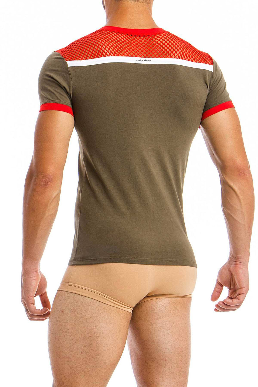 Modus Vivendi Khaki Multi C-Through T-Shirt