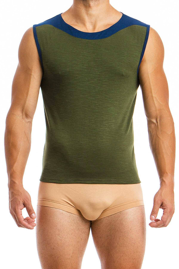 Modus Vivendi Khaki Slub Sleeveless Top