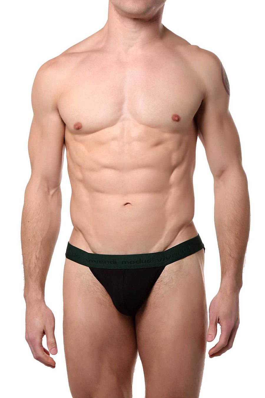 Modus Vivendi for CheapUndies Black/Dark-Green Tanga Brief