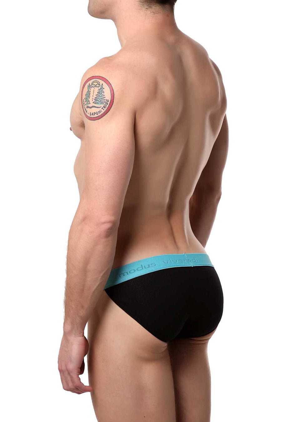 Modus Vivendi for CheapUndies Black/Turquoise Tanga Brief