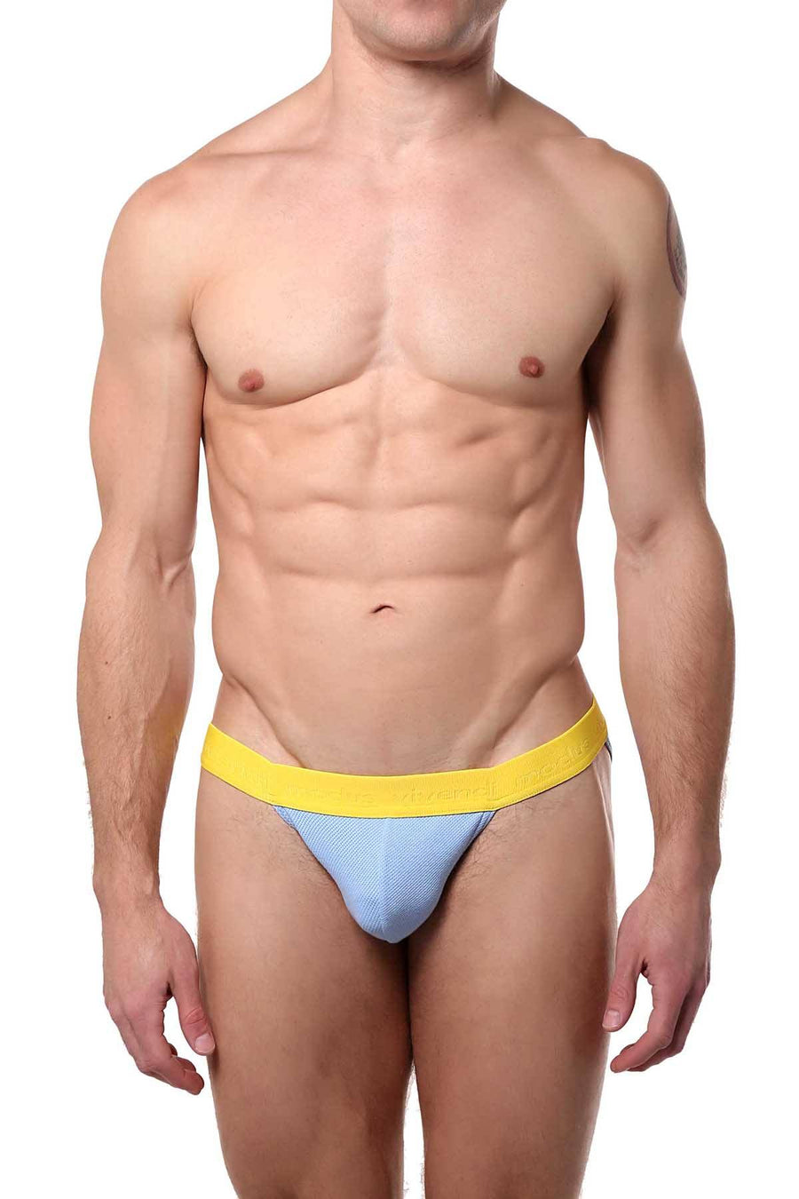 Modus Vivendi for CheapUndies Sky-Blue/Yellow Tanga Brief