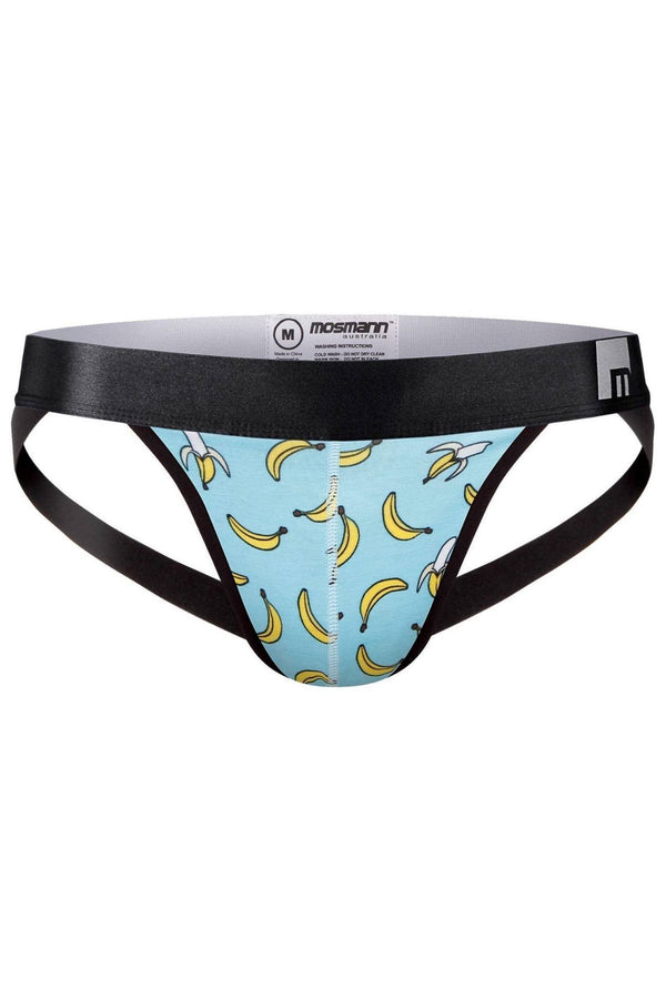 Mosmann Blue/Banana-Print X-Appeal Bamboo Jockstrap