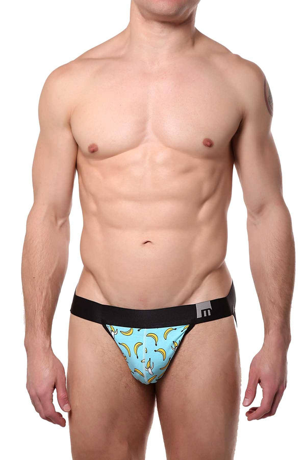 Mosmann Blue/Banana-Print X-Appeal Bamboo Jockstrap