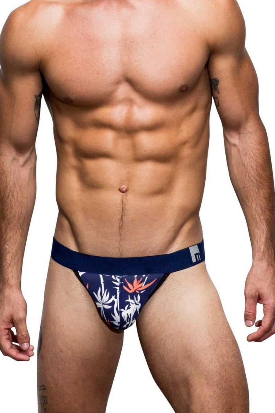 Mosmann Navy Zen Printed Bamboo Jockstrap