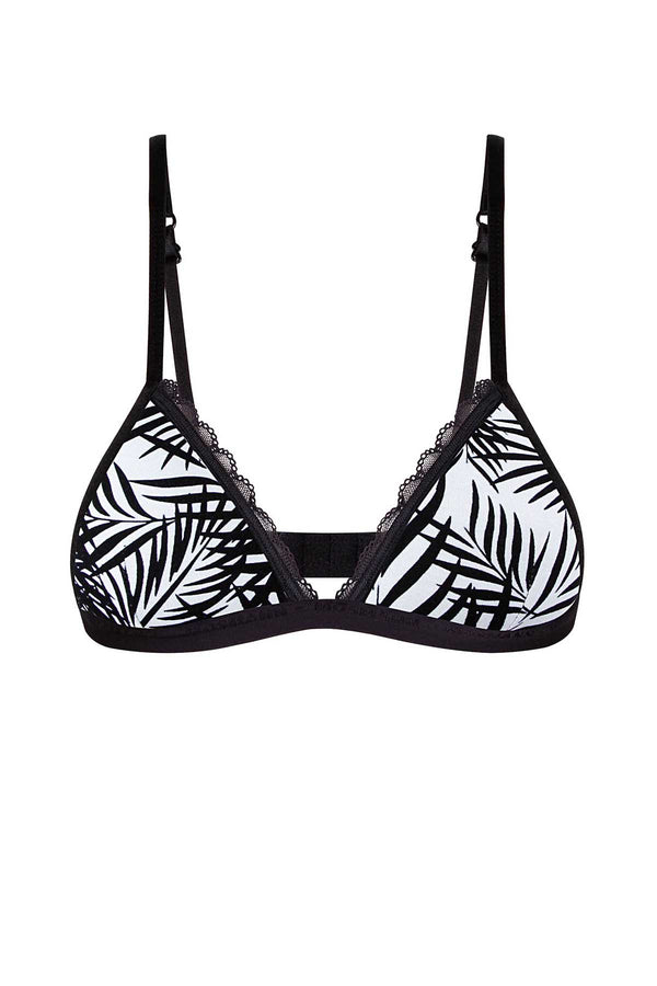 Mosmann Powder Blue & Black Palm Springs Soft Cup Bra