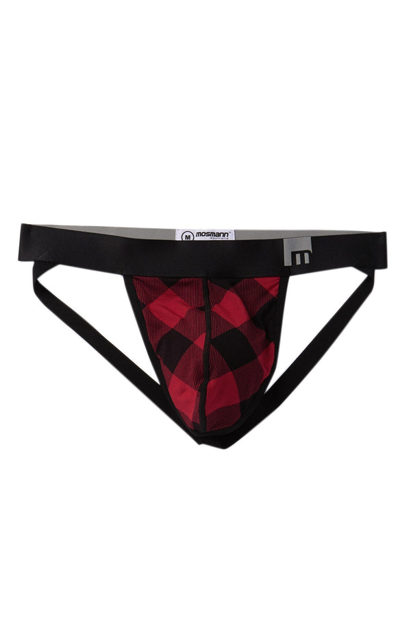 Mosmann Red-Plaid Classic Bamboo Jockstrap