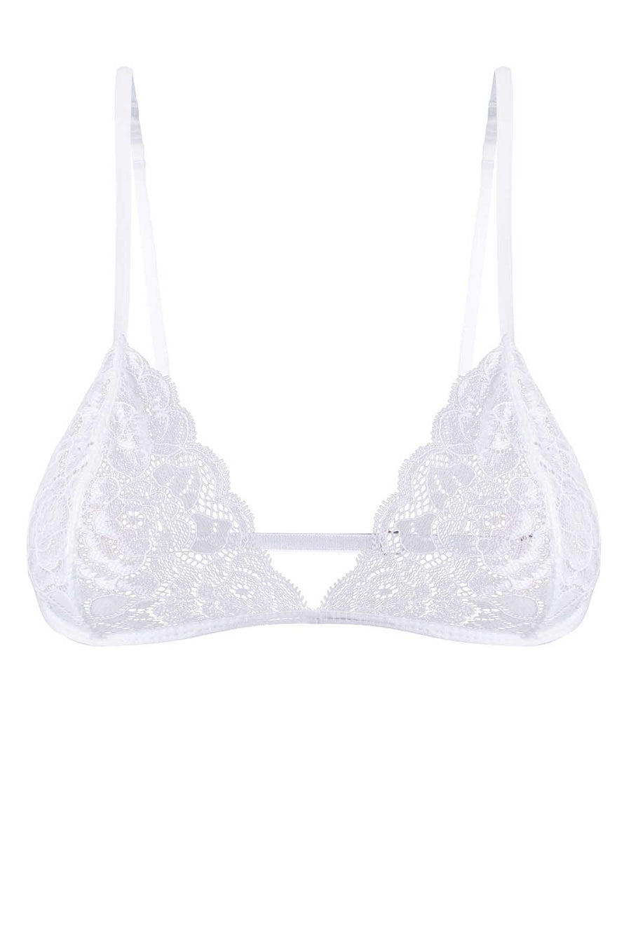 Mosmann White Isabella Lace Triangle Bralette