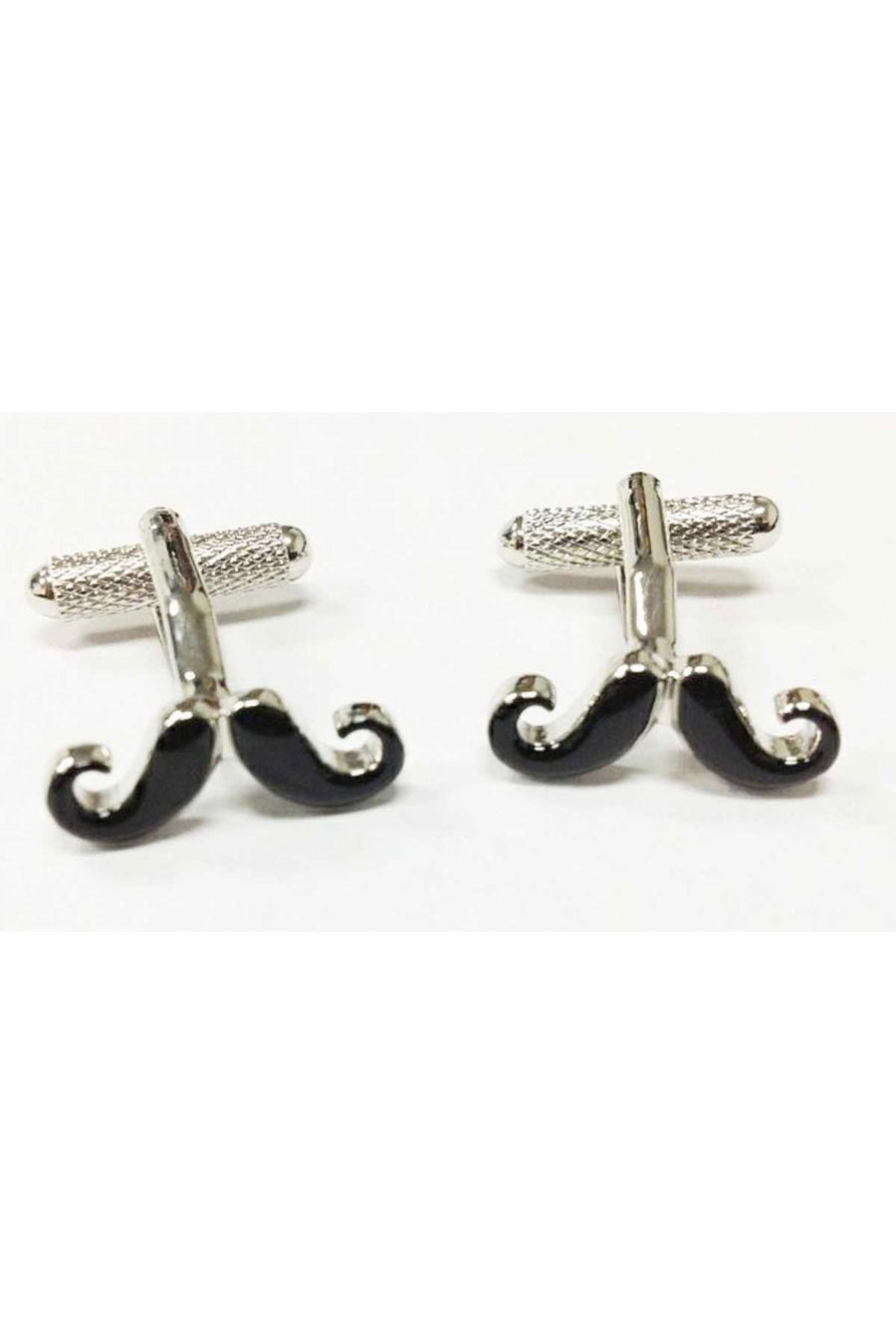 Mrs. Bow Tie Black Moustache Cufflinks