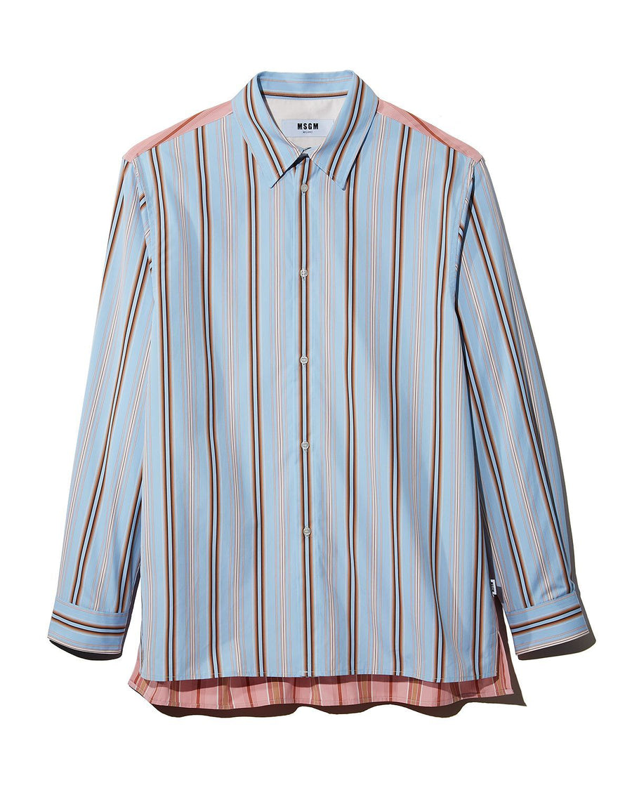 Msgm Camicia Regular Fit Shirt Sky Blue