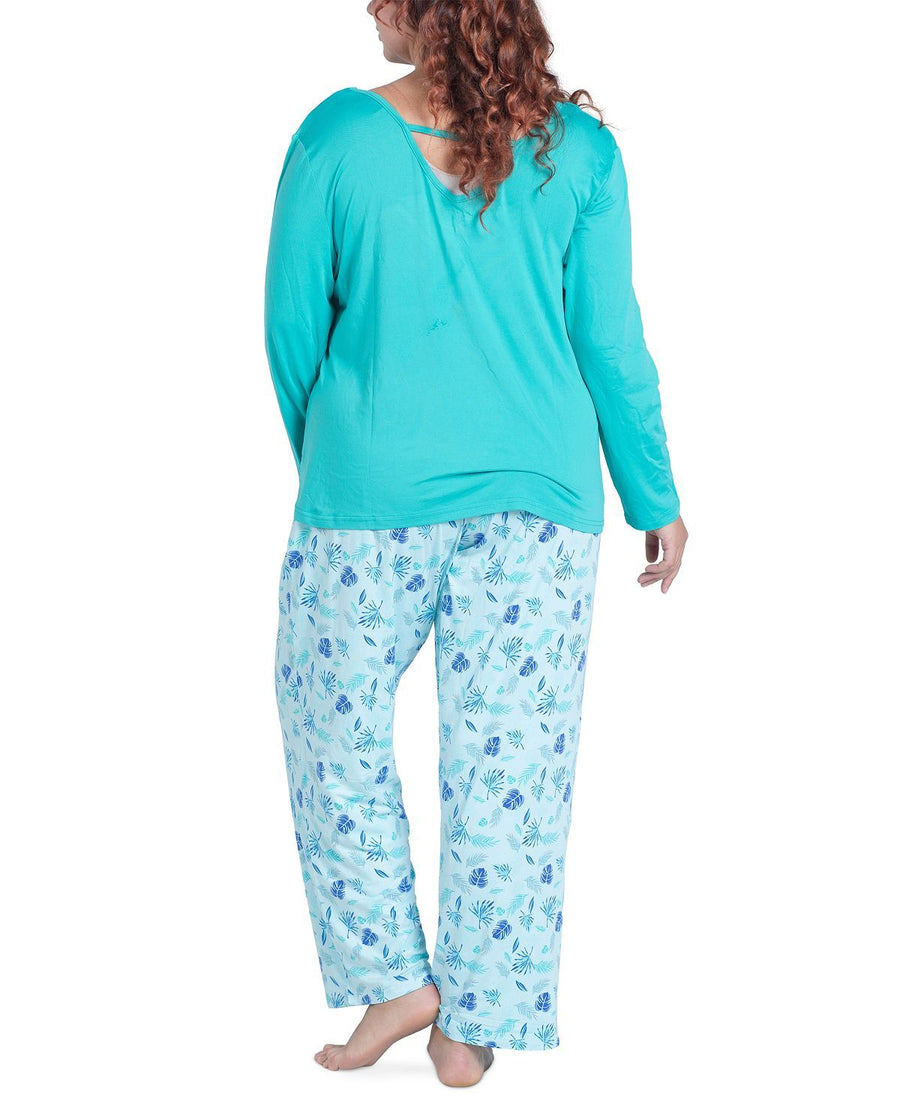 Muk Luks Cool Girl Pajama Set Greenwitht