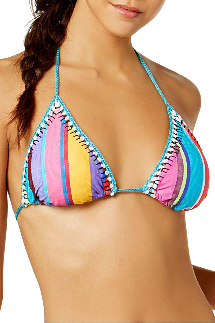 Nanette by Nanette Lepore Sayulita Serape Striped Triangle Bikini Top