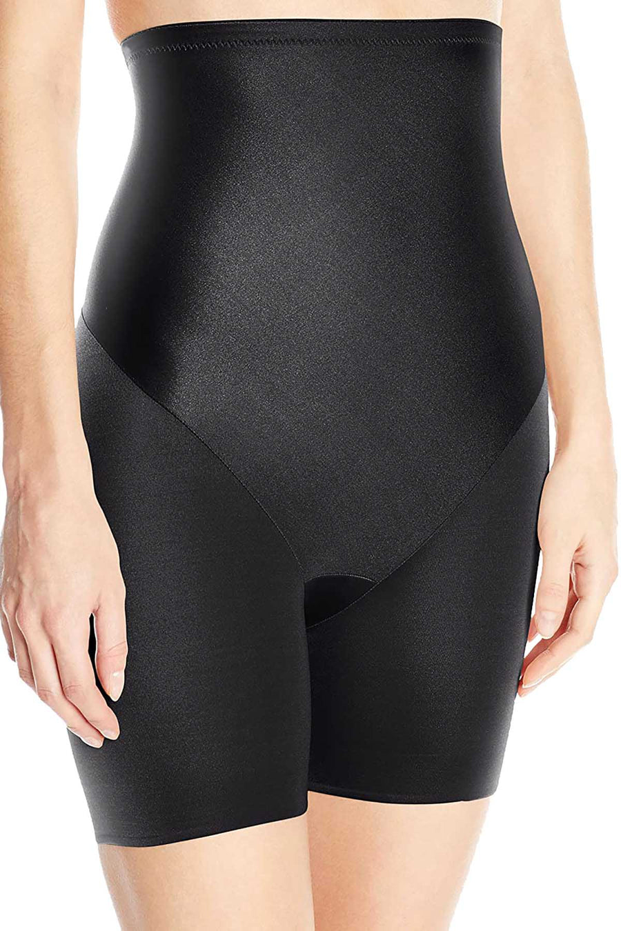 Naomi & Nicole Black Smooth Away Firm Control Hi Waist Boyshort