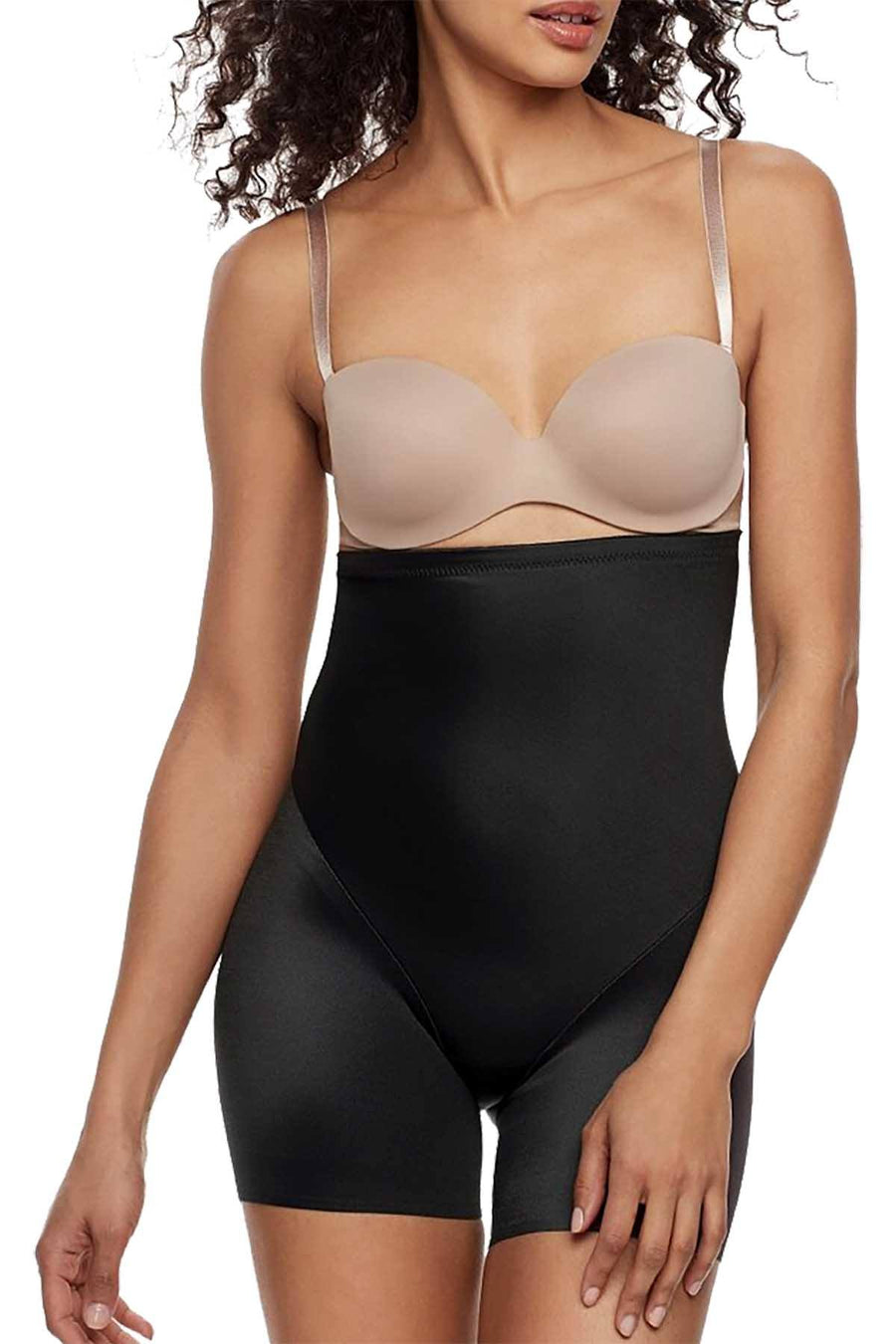 Naomi & Nicole Black Smooth Away Firm Control Hi Waist Boyshort