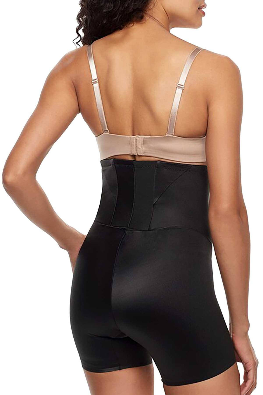 Naomi & Nicole Black Smooth Away Firm Control Hi Waist Boyshort