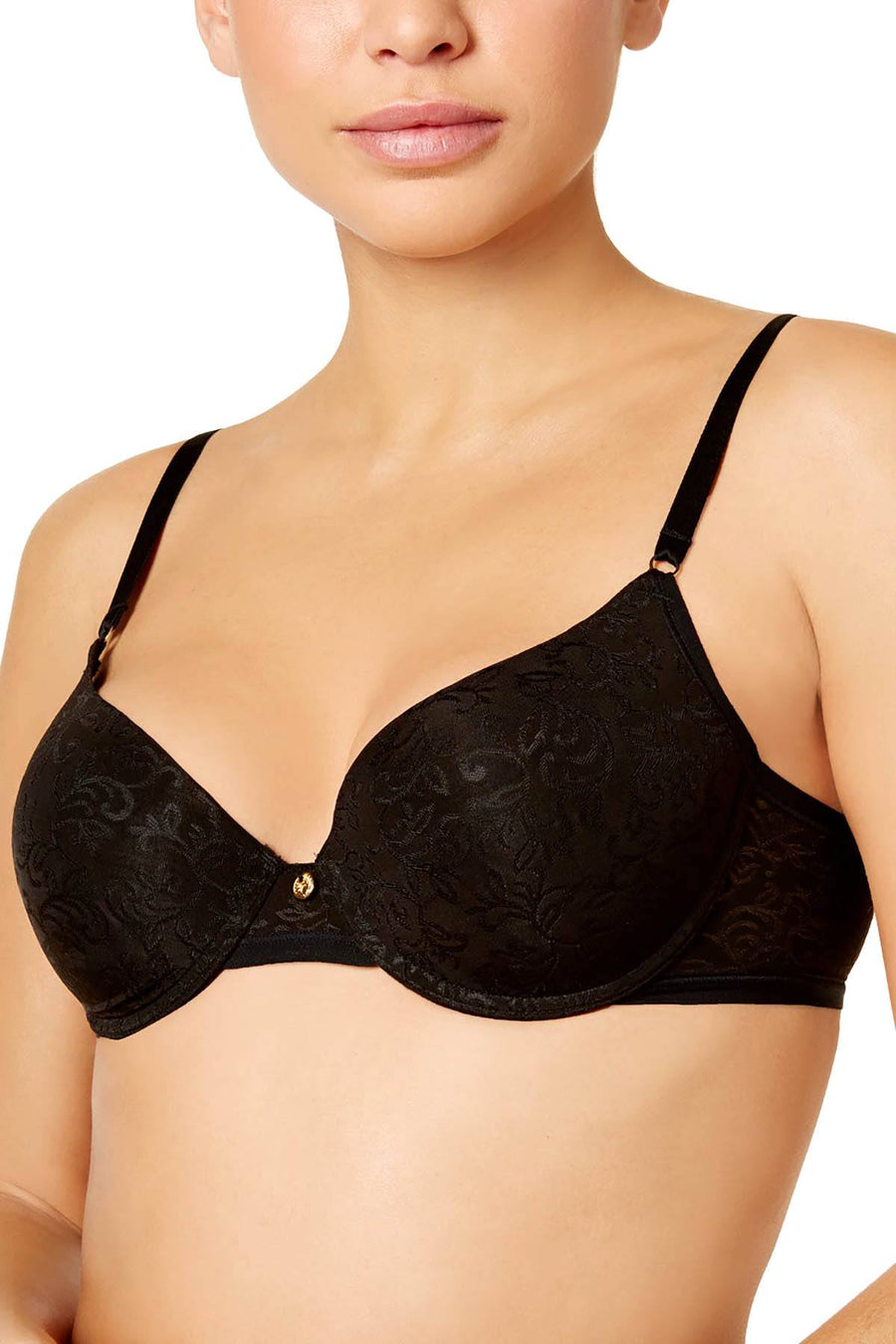 Natori Black Jacquard Full Fit Contour Underwire Bra