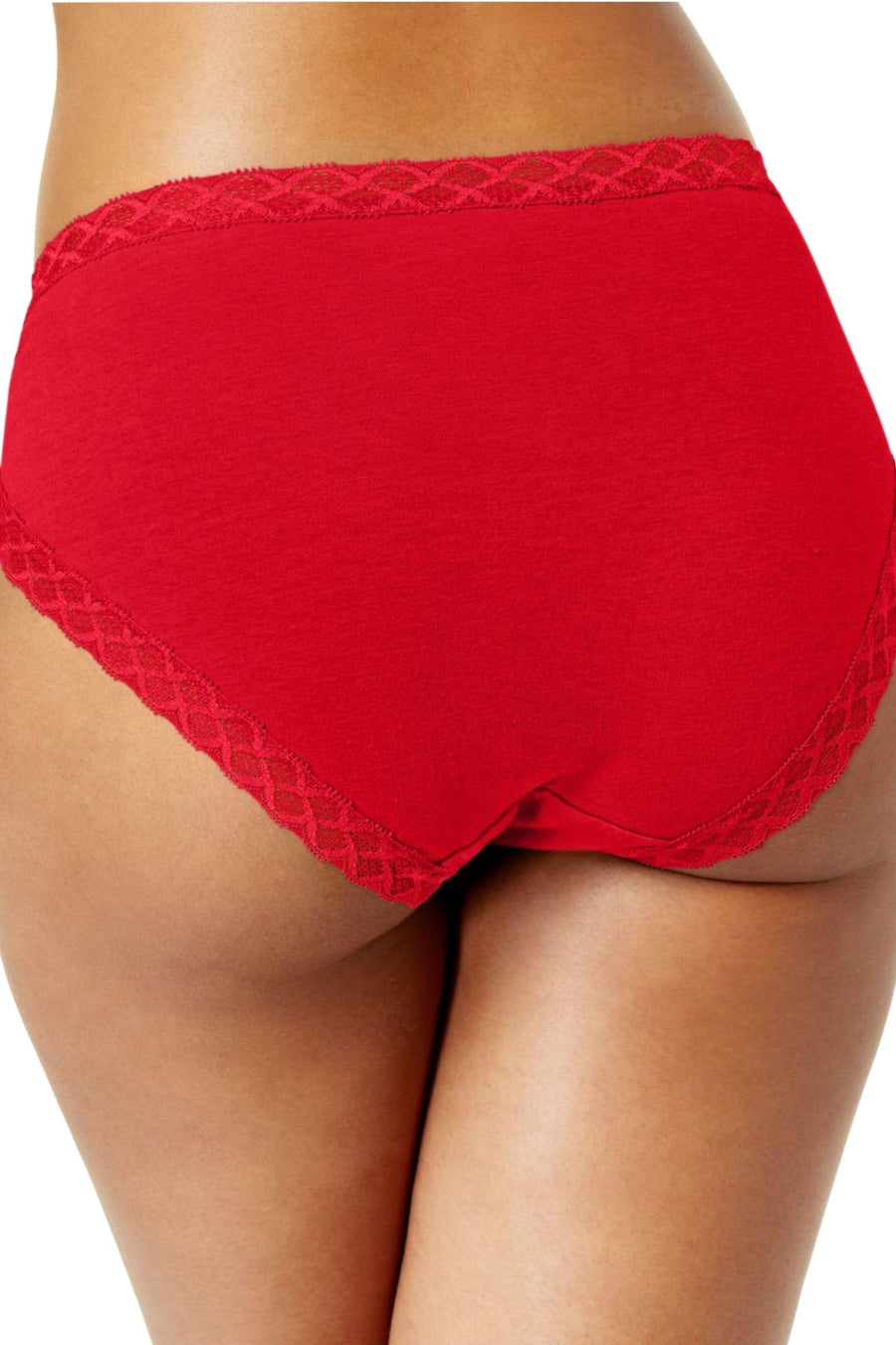 Natori Burnt-Red French-Cut Lace-Trim Brief