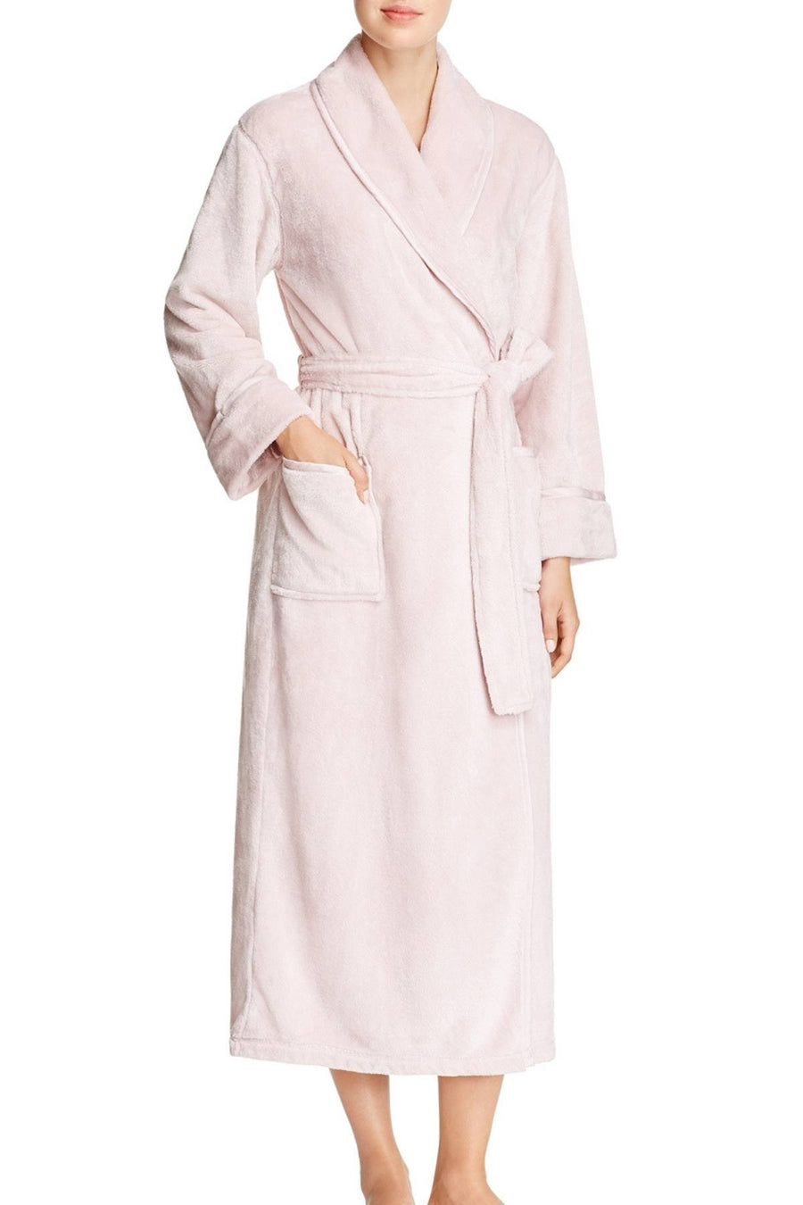 Natori Dusty-Rose Plush/Satin-Twill Robe