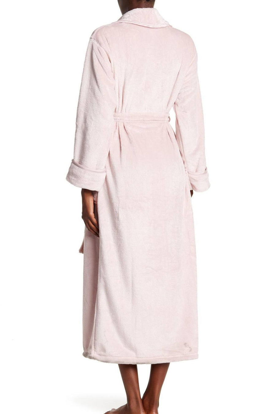 Natori Dusty-Rose Plush/Satin-Twill Robe
