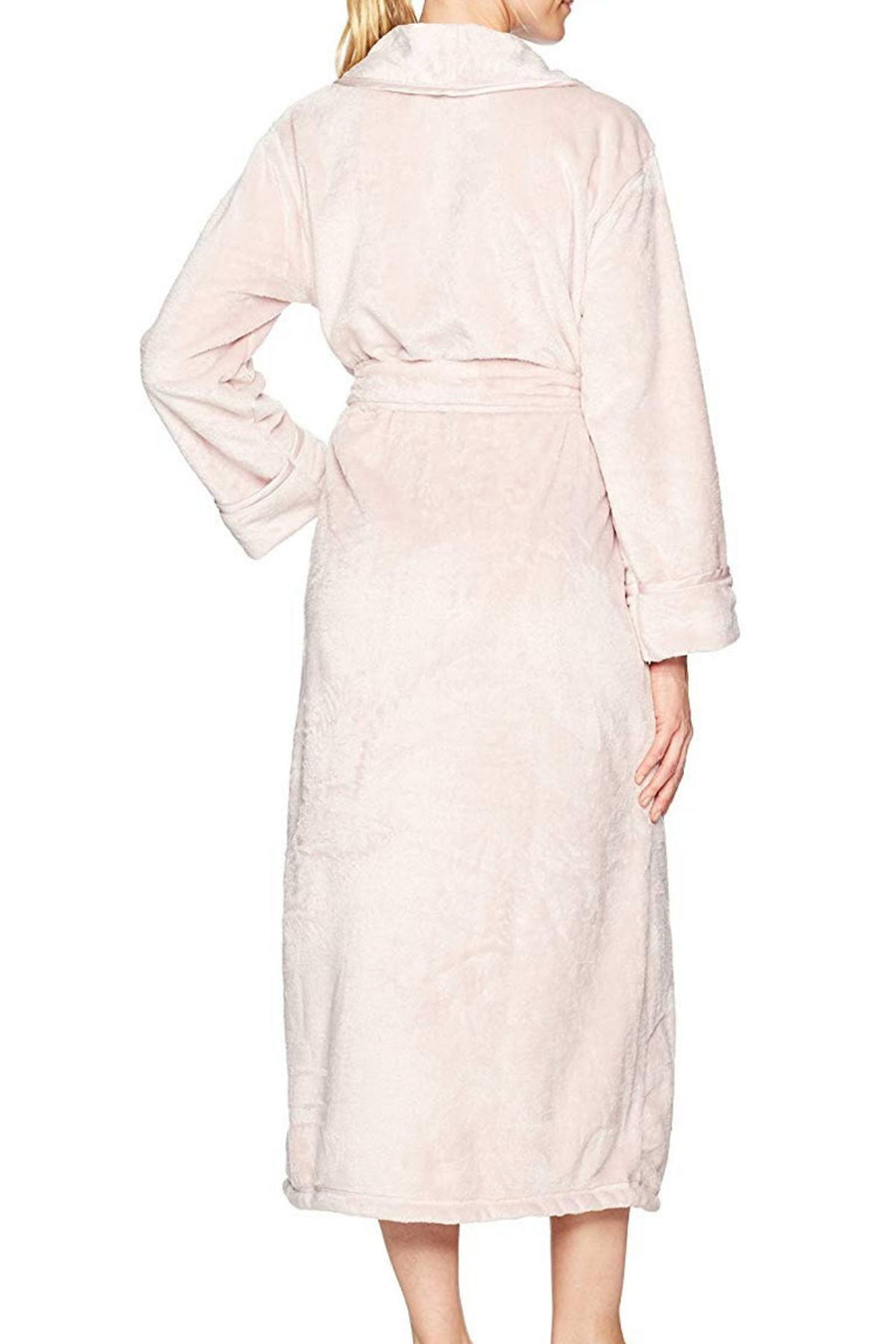 Natori Dusty-Rose Plush/Satin-Twill Robe