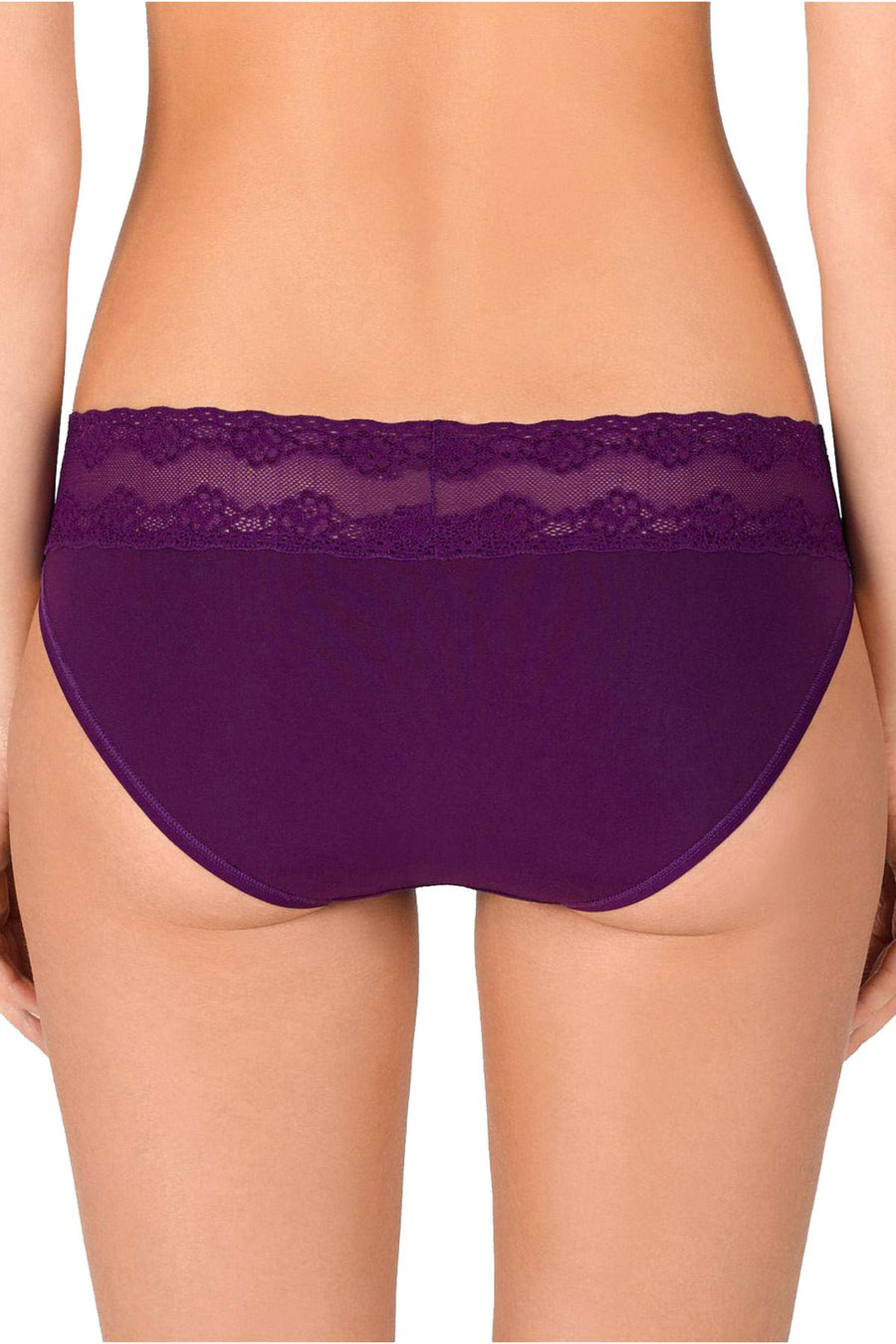 Natori Purple Orchid Bliss Perfection Lace Waist V-Kini