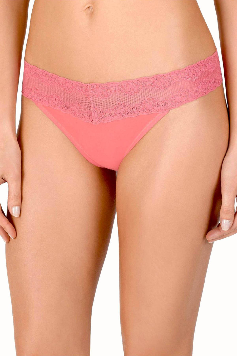 Natori Rose-Glow Bliss Perfection Lace-Waist V-Kini