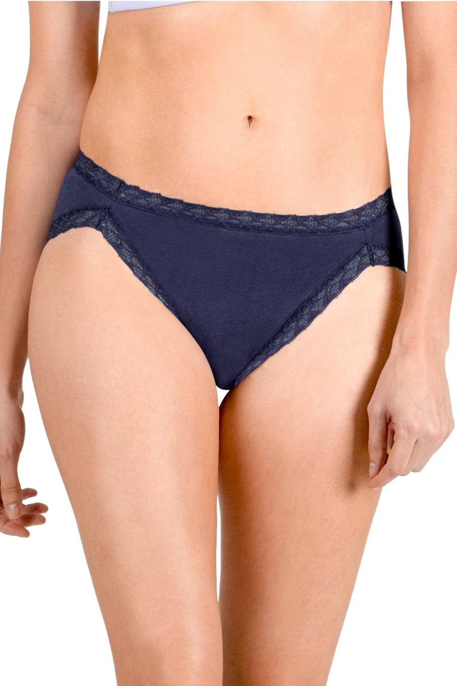 Natori Steel-Blue French-Cut Lace-Trim Brief