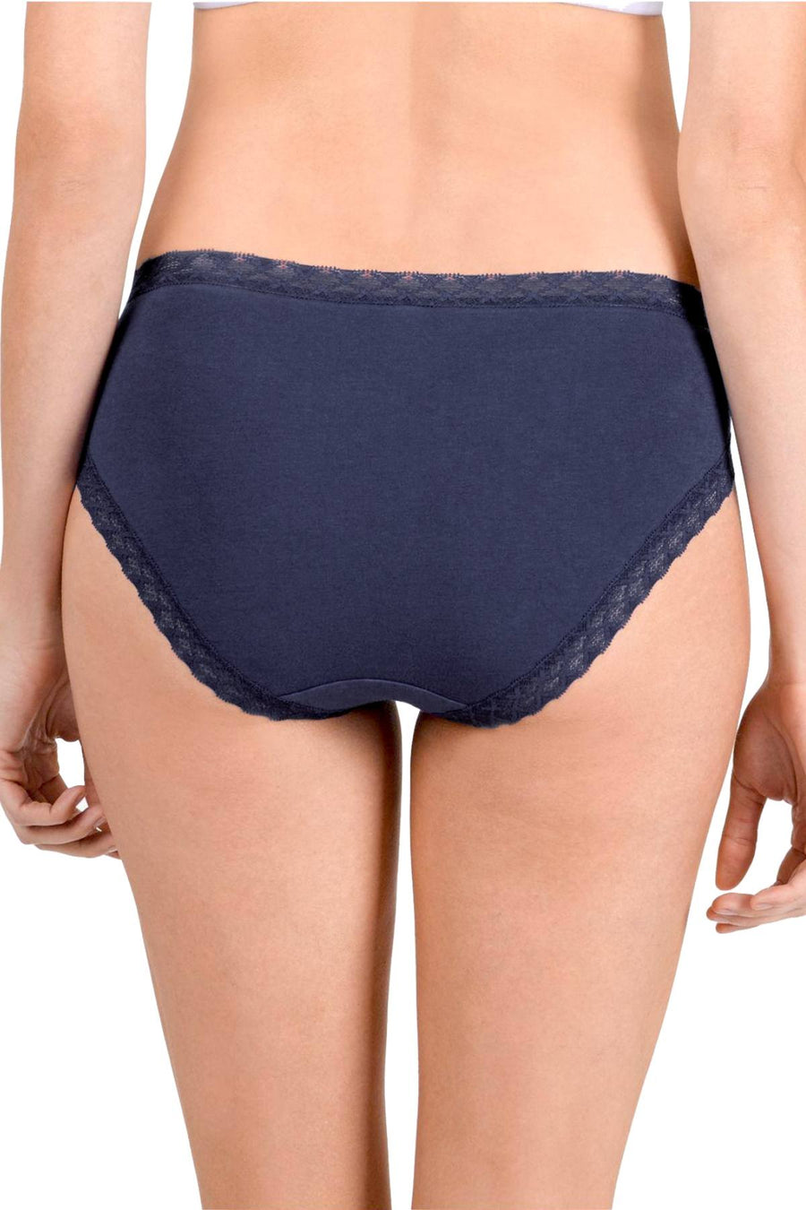 Natori Steel-Blue French-Cut Lace-Trim Brief
