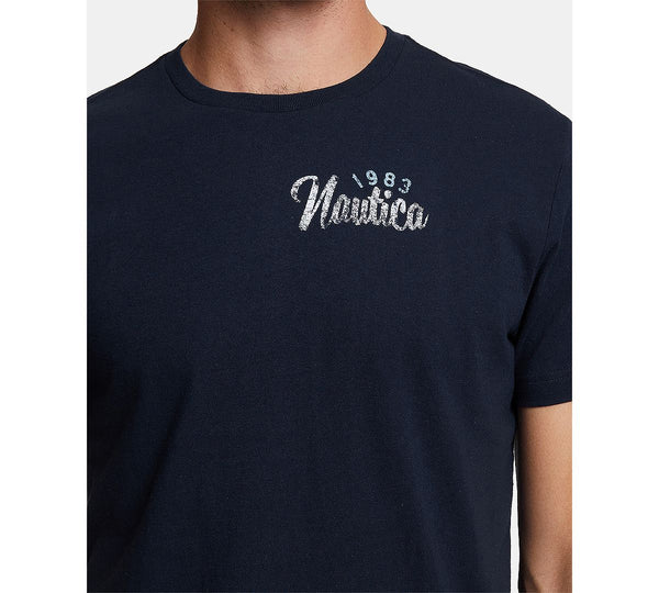 Nautica Big & Tall Maritime Sailing Logo Graphic T-shirt Navy