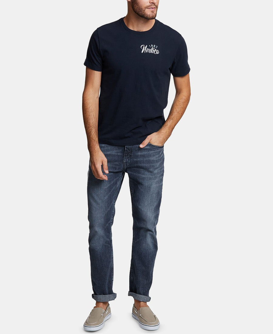 Nautica Big & Tall Maritime Sailing Logo Graphic T-shirt Navy