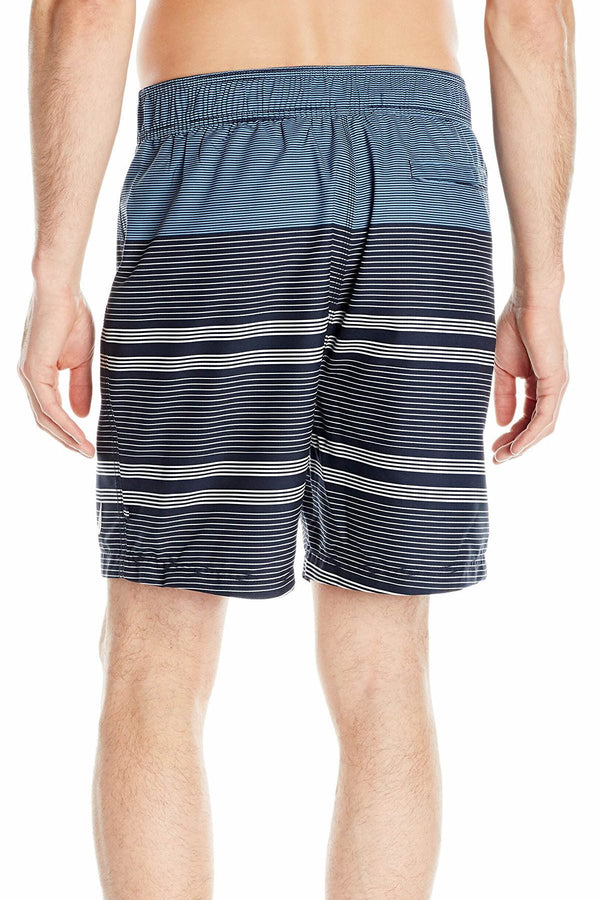 Nautica Della-Robbia-Blue Quick Dry Engineered Striped Swim Trunk