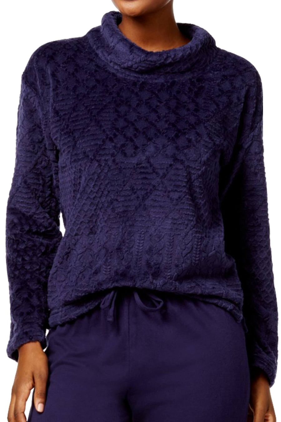 Nautica Eclipse Plush/Textured Lounge Top and Jogger Pant Set