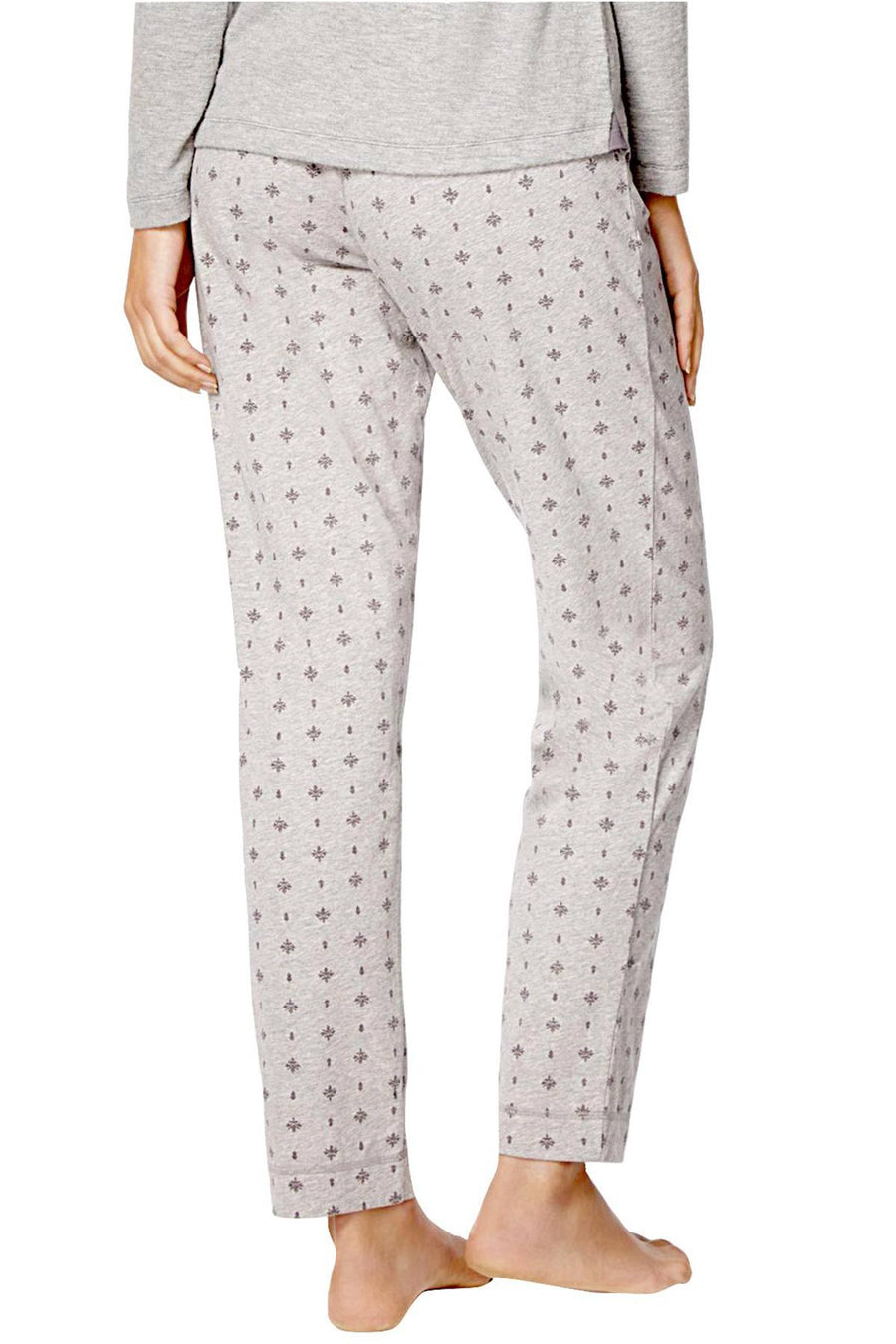 Nautica Heather-Grey Printed Stretch-Jersey Lounge Pant