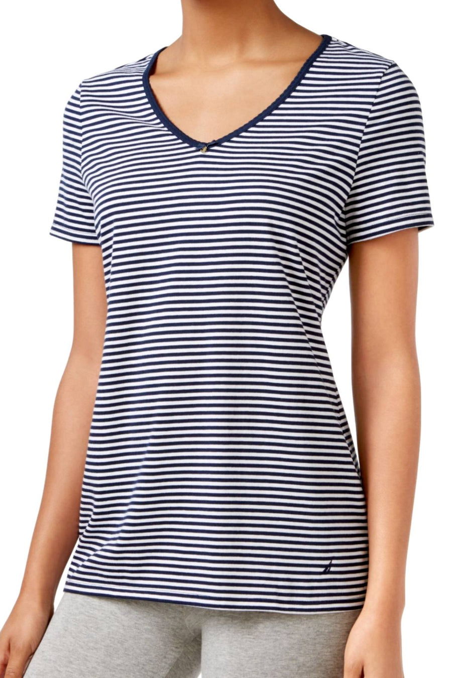 Nautica Maritime-Navy Striped Lounge Tee