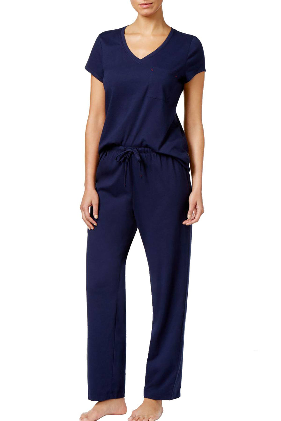 Nautica Navy-Blue V-Neck Lounge Tee